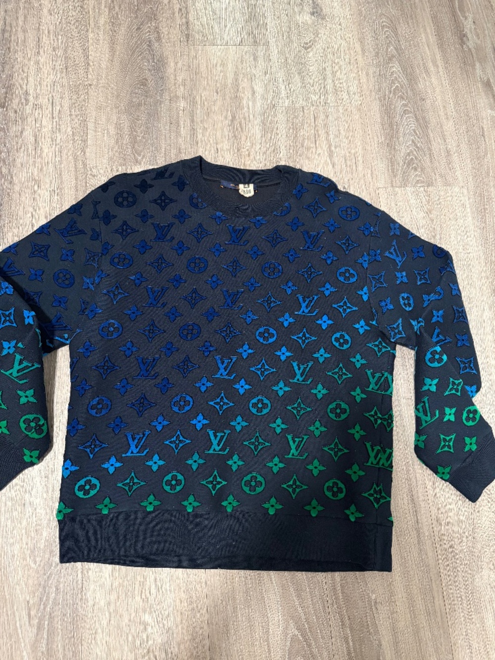 Louis Vuitton Monogram Gradient Crewneck Sweater Blue Green M